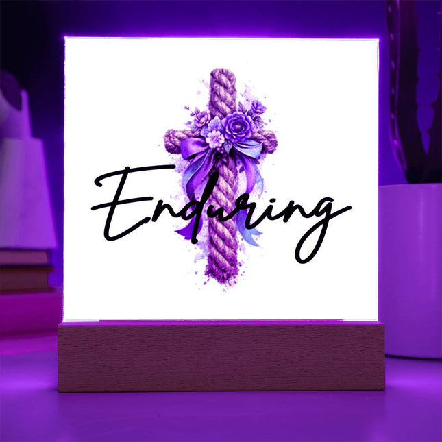 Enduring | Uplifting Christian Acrylic Square | Gift for Her