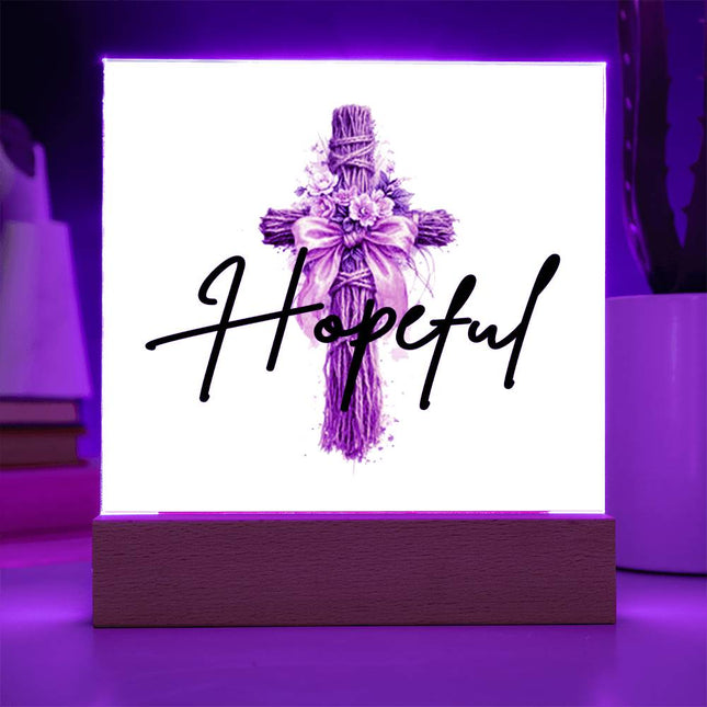 Hopeful | Faithful Christian Acrylic Square | Gift for Her