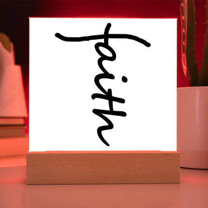 Faith Acrylic Plaque | LED Lighted Christian Home Decor Sign