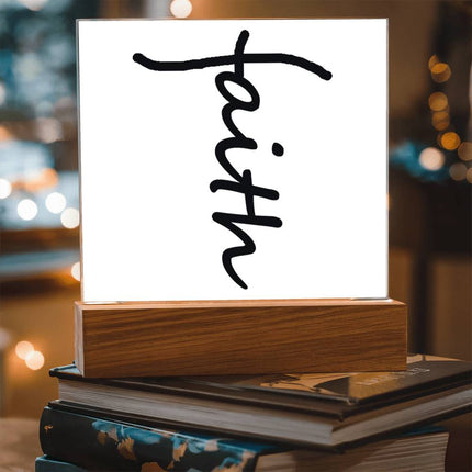 Faith Acrylic Plaque | LED Lighted Christian Home Decor Sign