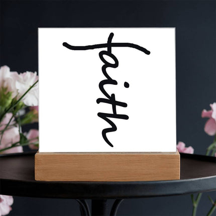 Faith Acrylic Plaque | LED Lighted Christian Home Decor Sign