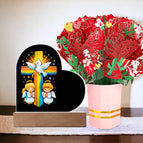 Acrylic Heart + Flower Bouquet with LED Corded Base