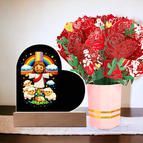 Acrylic Heart + Flower Bouquet with LED Corded Base
