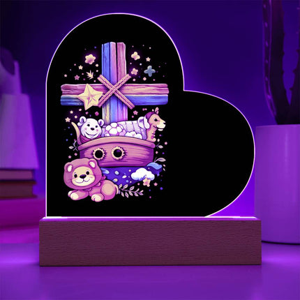 Rainbow Cross Noahs Ark | Christian Heart Acrylic Plaque and Sweetest Devotion Flower Bouquet | Gift for Kids