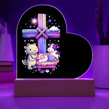 Rainbow Cross Frog And Cow | Christian Heart Acrylic Plaque and Sweetest Devotion Flower Bouquet | Gift for Kids