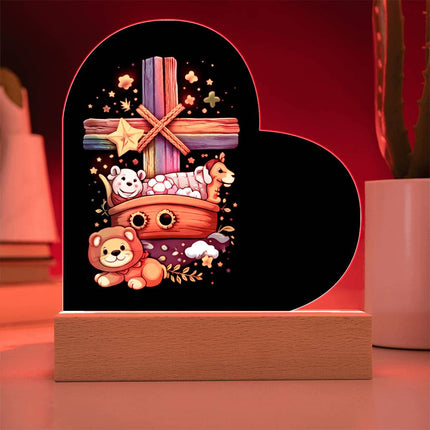 Rainbow Cross Noahs Ark | Christian Heart Acrylic Plaque and Sweetest Devotion Flower Bouquet | Gift for Kids