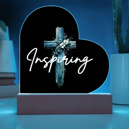 Inspiring | Christian Heart Acrylic Plaque and Sweetest Devotion Flower Bouquet | Gift for Her