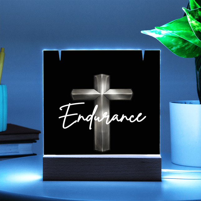 Endurance Cross Acrylic Keepsake & Necklace – Christian Gift for Men