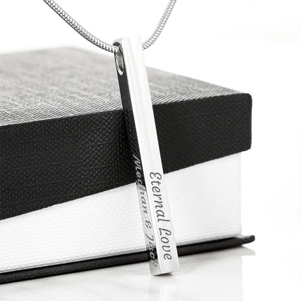 Rainbow Cross Jesus And Lamb | Christian Engraved 4-Sided Stick Necklace | Gift for Kids