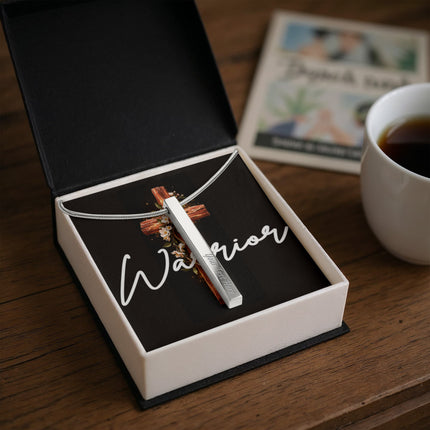 Warrior | Christian Engraved 4-Sided Stick Necklace | Gift for Her
