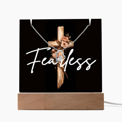 Fearless | Christian Keepsake Acrylic Bundle Forever Love Necklace | Gift for Her