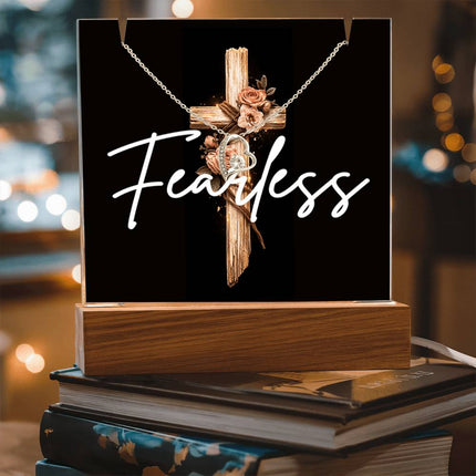 Fearless | Christian Keepsake Acrylic Bundle Forever Love Necklace | Gift for Her