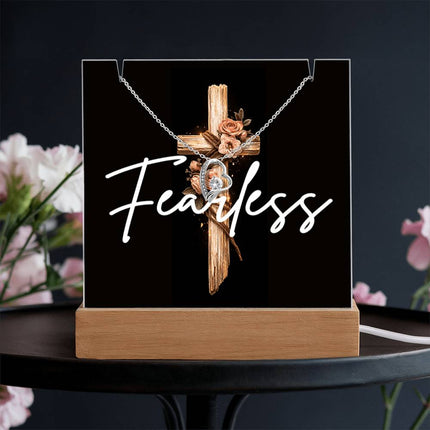 Fearless | Christian Keepsake Acrylic Bundle Forever Love Necklace | Gift for Her