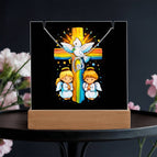 LED Battery Powered Base / 14K White Gold Finish