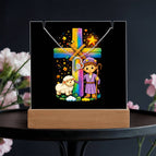 LED Battery Powered Base / 14K White Gold Finish