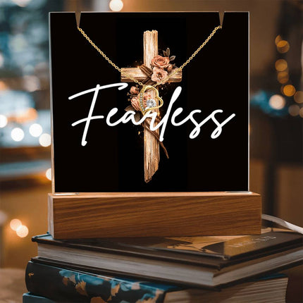 Fearless | Christian Keepsake Acrylic Bundle Forever Love Necklace | Gift for Her