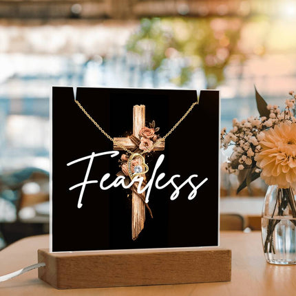 Fearless | Christian Keepsake Acrylic Bundle Forever Love Necklace | Gift for Her