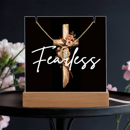 Fearless | Christian Keepsake Acrylic Bundle Forever Love Necklace | Gift for Her