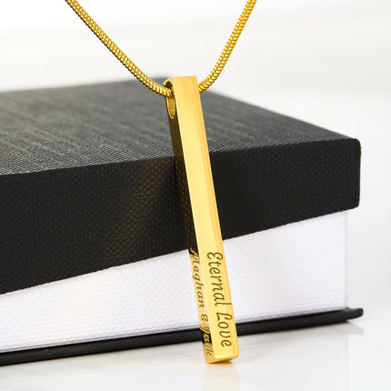 Jesus With the Sheep - Engraved 4-Sided Stick Necklace – Christian Gift for Kids