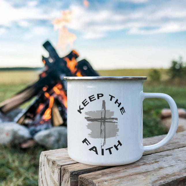 Keep The Faith | Bold Christian Enamel Mug | Gift for Her