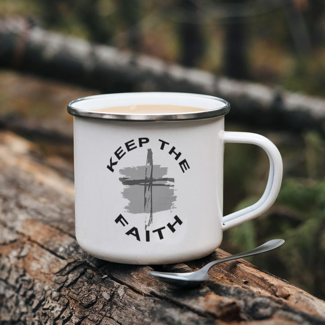 Keep The Faith | Bold Christian Enamel Mug | Gift for Her