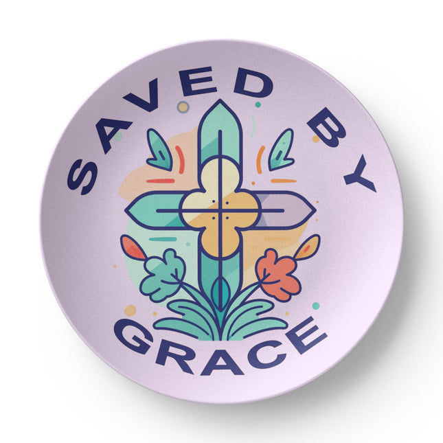 Saved By Grace | Uplifting Christian Plate | Gift for Her
