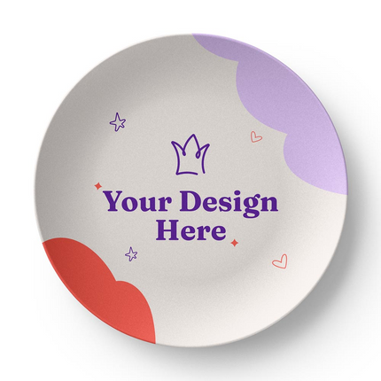 Rainbow & Clouds Cross Ceramic Plate – Christian Gift for Kids