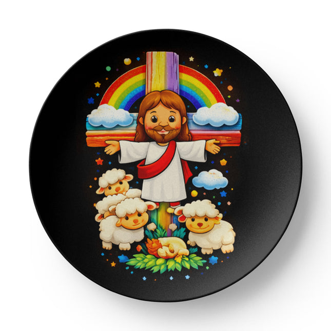 Jesus With the Sheep - Plate – Christian Gift for Kids