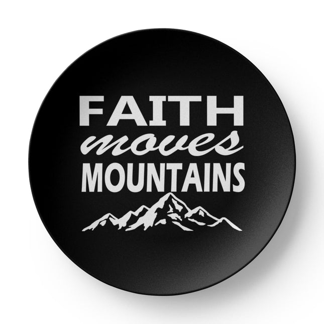 Faith Moves Mountains White Print | Christian Plate | Gift for Her