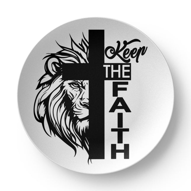 Keep The Faith Lion Cross | Christian Plate | Gift for Her