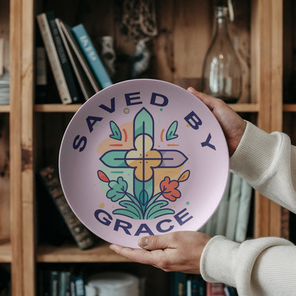 Saved by Grace 10" Plate – Christian Gift for Women