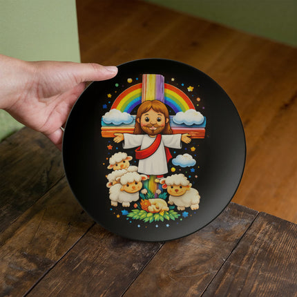 Jesus With the Sheep - Plate – Christian Gift for Kids