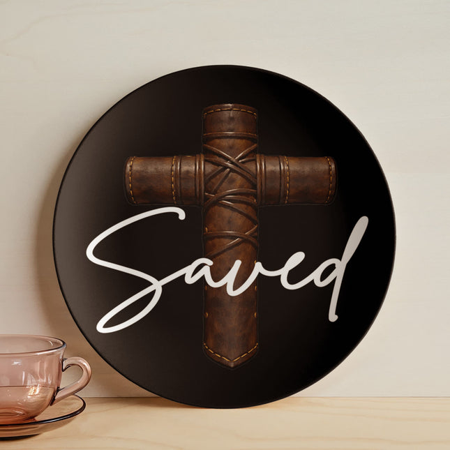 Saved Cross Plate – Christian Gift for Men