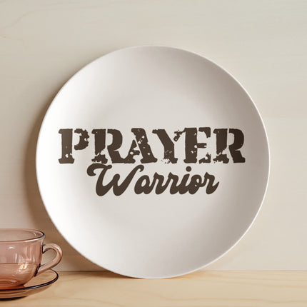 Modern Christian 10" plate with Faith design — "Surrendered and steady" — a faith-forward gift for women