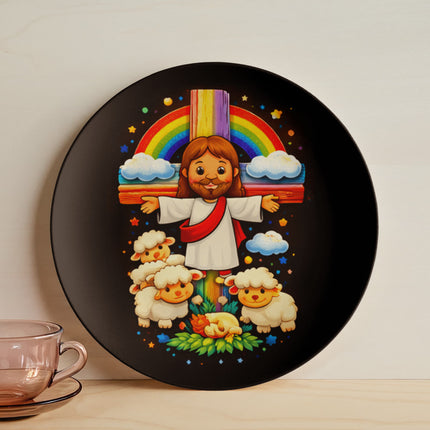 Jesus With the Sheep - Plate – Christian Gift for Kids