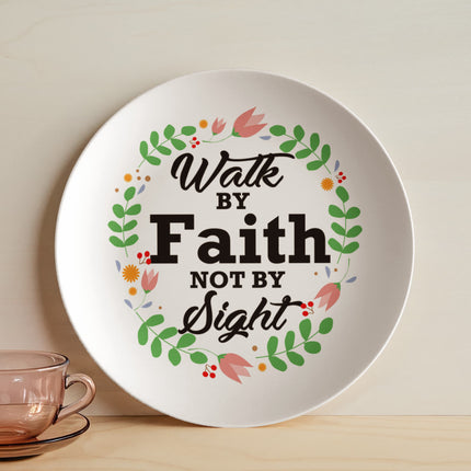 Modern Christian 10" plate with Faith design — "Fully known, fully loved" — a faith-forward gift for women