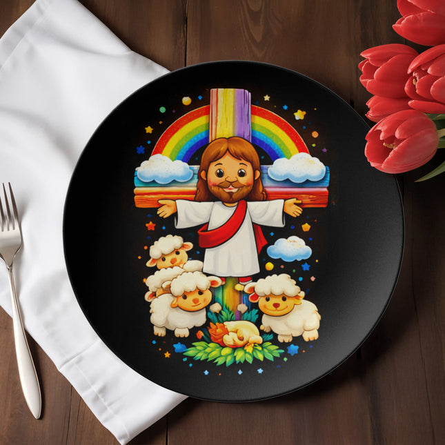 Jesus With the Sheep - Plate – Christian Gift for Kids