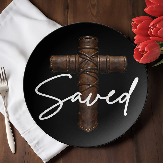 Saved Cross Plate – Christian Gift for Men