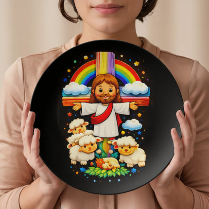 Jesus With the Sheep - Plate – Christian Gift for Kids