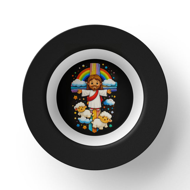 Rainbow Cross Jesus And Lamb | Christian Kids Bowl | Gift for Kids