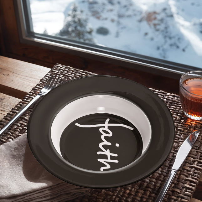 Faith Bowl | Black Christian Kitchen Decor 8.5” Bowl (16 oz)