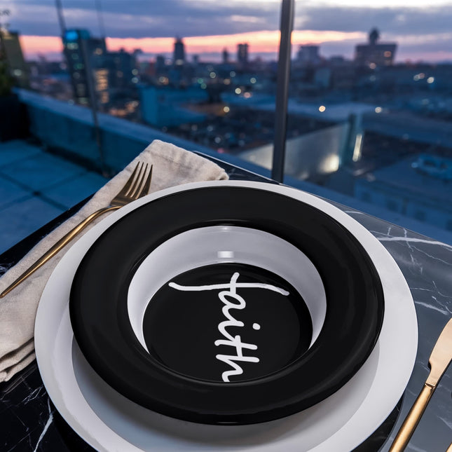 Faith Bowl | Black Christian Kitchen Decor 8.5” Bowl (16 oz)