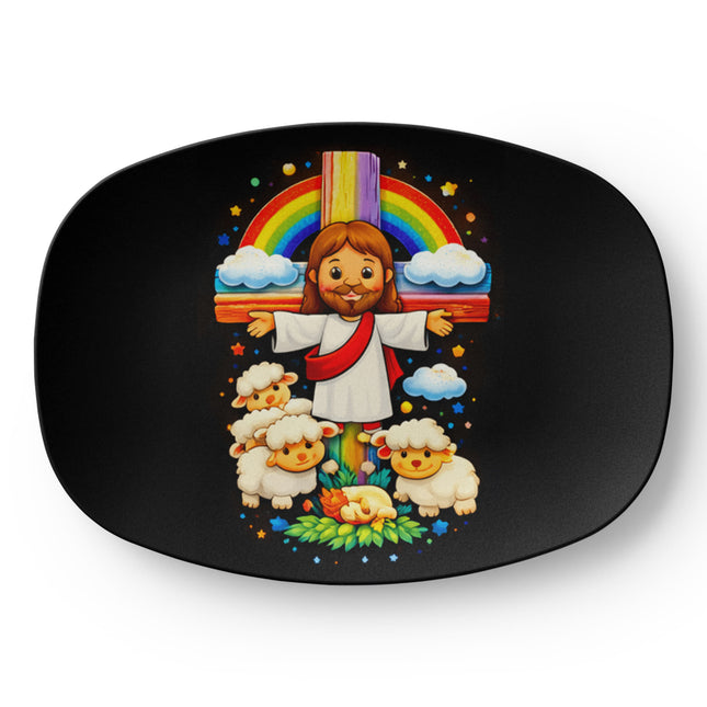 Jesus & Little Lambs Platter – Christian Gift for Kids