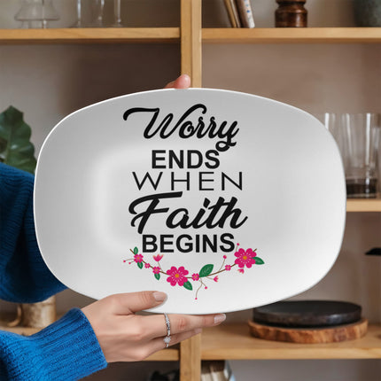 Faith Over Fear Platter – Christian Gift for Women