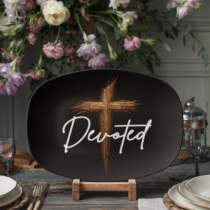 Devoted Cross Platter – Christian Gift for Men