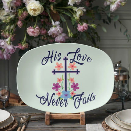 Modern Christian platter with Faith design — "Jesus over everything" — a faith-forward gift for women