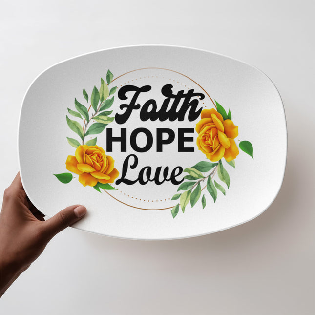 Faith Hope Love | Pretty Christian Platter | Gift for Her