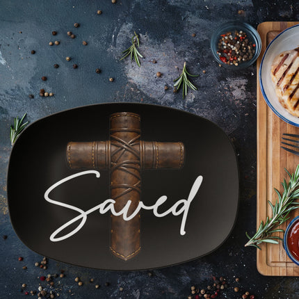 Saved Cross Platter – Christian Gift for Men