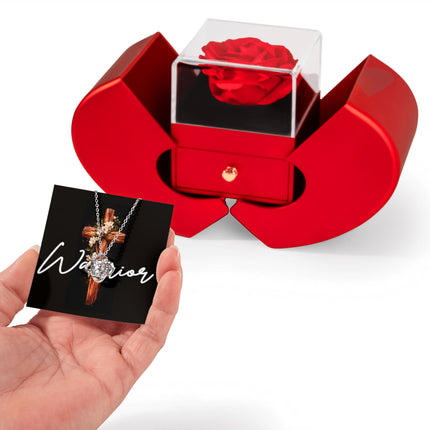 Warrior | Christian Heart Gift Box Love Knot Necklace | Gift for Her
