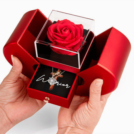 Warrior | Christian Heart Gift Box Love Knot Necklace | Gift for Her